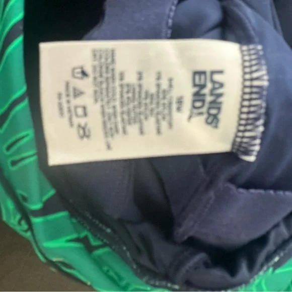 Lands' End Green Tropical One Piece Swimsuit - Picture 4 of 4